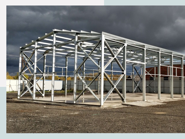 Двускатные ангары в Большой Камень от 608 руб. за квадрат