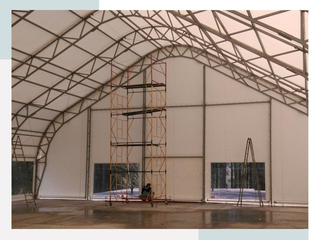 Шатровые ангары в Большой Камне