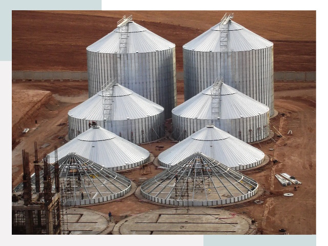 Строительство зерновых силосов в Большой Камне