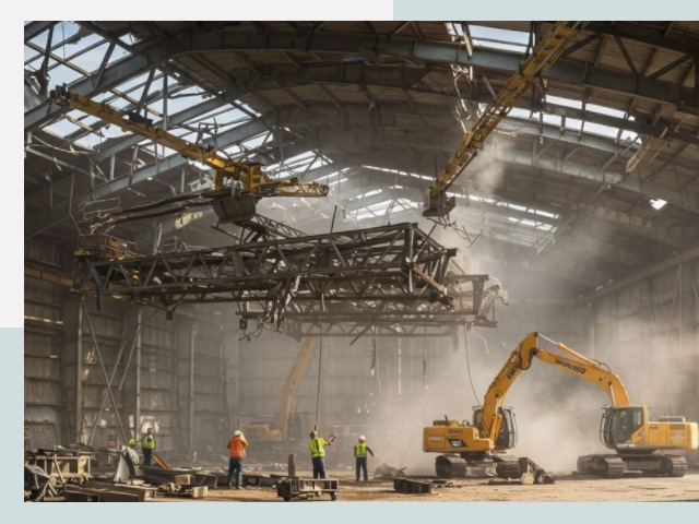 Демонтаж ангаров в Большой Камне от 608 руб. за м²