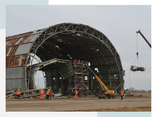 Демонтаж ангаров в Большой Камне